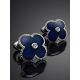 Silver Enamel Stud Earrings With Diamonds The Heritage, image , picture 2