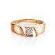 Statement Golden Ring With Solitaire Crystal, Ring Size: 6.5 / 17, image , picture 3