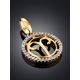 Chic Golden Aries Sign Pendant With Crystals, image , picture 2