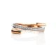 Futuristic Style Golden Ring With Crystal Row, Ring Size: 7 / 17.5, image , picture 3