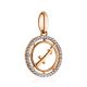 Round Golden Sagittarius Sign Pendant, image , picture 3