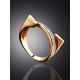 Futuristic Style Golden Ring With Crystal Row, Ring Size: 6 / 16.5, image , picture 2