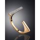 Futuristic Style 14K Gold Open T-Ring, Ring Size: 6.5 / 17, image , picture 2