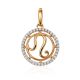 Stylish Golden Leo Sign Pendant, image 