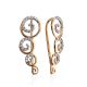Chic Golden Climber Earrings With Crystals, image 