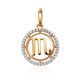 Golden Scorpio Sign Pendant, image 