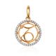 Golden Capricorn Sign Pendant, image 