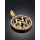 Round Golden Aquarius Sign Pendant, image , picture 2