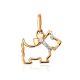 Golden Scottie Dog Pendant With Crystals, image 