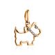Golden Scottie Dog Pendant With Crystals, image , picture 3
