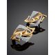 Amazing Crystal Encrusted Golden Earrings, image , picture 2