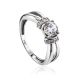 Chic White Gold Crystal Ring, Ring Size: 5.5 / 16, image 