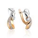 Two Tone Gold Crystal Earrings, image 