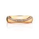 Chic Golden Band Ring With Crystal Row, Ring Size: 7 / 17.5, image , picture 3