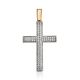 Gold Crystal Encrusted Cross Pendant, image 