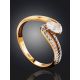 Ultra Feminine Gold Crystal Ring, Ring Size: 6.5 / 17, image , picture 2