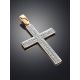 Gold Crystal Encrusted Cross Pendant, image , picture 2