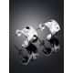 Hammered Silver Stud Hoop Earrings The Liquid, image , picture 2