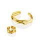 Textured Gold Plated Silver Adjustable Ring The Liquid, Ring Size: Adjustable, image , picture 4