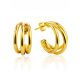 Gold Plated Silver Half Hoop Earrings The ICONIC, image 