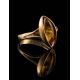 Leaf Cut Amber Ring In Gold The Sophia, Ring Size: 9 / 19, image , picture 5