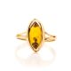 Leaf Cut Amber Ring In Gold The Sophia, Ring Size: 6 / 16.5, image , picture 3