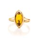 Leaf Cut Amber Ring In Gold The Sophia, Ring Size: 9 / 19, image , picture 3