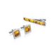 Amber Cufflinks And Tie Bar Set, image 