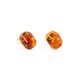 Geometric Silver Cufflinks With Natural Amber, image 