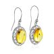 Ornate Silver Amber With Inclusions Earrings The Clio, image 