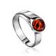 Оригинальное кольцо «Лея» из серебра и коньячного янтаря, Ring Size: 11.5 / 21, image 