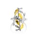 Изящное ажурное кольцо из серебра и лимонного янтаря «Тропиканка»  18.5, Ring Size: 13 / 22, image , picture 4