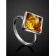 Silver Adjustable Ring With Lemon Amber The Ovation, Ring Size: Adjustable, image , picture 2
