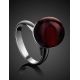 Silver Adjustable Ring With Cherry Amber The Paris, Ring Size: Adjustable, image , picture 2