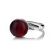 Silver Adjustable Ring With Cherry Amber The Paris, Ring Size: Adjustable, image , picture 3