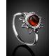 Cherry Amber Silver Ring The Helios, Ring Size: 11.5 / 21, image , picture 2