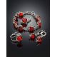 Baltic Round Cut Amber Ring In Sterling Silver The Flamenco, Ring Size: Adjustable, image , picture 6