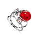 Baltic Round Cut Amber Ring In Sterling Silver The Flamenco, Ring Size: Adjustable, image , picture 5