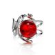 Baltic Round Cut Amber Ring In Sterling Silver The Flamenco, Ring Size: Adjustable, image , picture 4