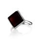 Geometric Silver Ring With Cherry Amber The Ovation, Ring Size: Adjustable, image , picture 3