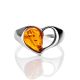 Красивое кольцо «Эвридика» из серебра и коньячного янтаря 17, Ring Size: 11.5 / 21, image , picture 4
