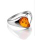 Красивое кольцо «Эвридика» из серебра и коньячного янтаря 17, Ring Size: 11.5 / 21, image , picture 5