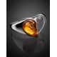 Красивое кольцо «Эвридика» из серебра и коньячного янтаря 17, Ring Size: 11.5 / 21, image , picture 2