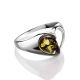 Яркое кольцо «Эвридика» из серебра и янтаря зелёного цвета 16, Ring Size: 10 / 20, image , picture 5