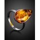 Cognac Amber Silver Ring The Pulse, Ring Size: Adjustable, image , picture 2