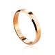 High Polished Stone Less Golden Ring, Ring Size: 6 / 16.5, image 