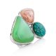 Boho Chic Silver Ring With Multicolor Stones Bella Terra, Ring Size: 9 / 19, image 
