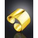 Bold Gold Plated Silver Stoneless Ring The ICONIC, Ring Size: Adjustable, image , picture 2
