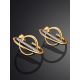 Trendy Geometric Golden Earrings With Crystals, image , picture 2
