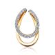Double Loop Design Gold Crystal Pendant, image 